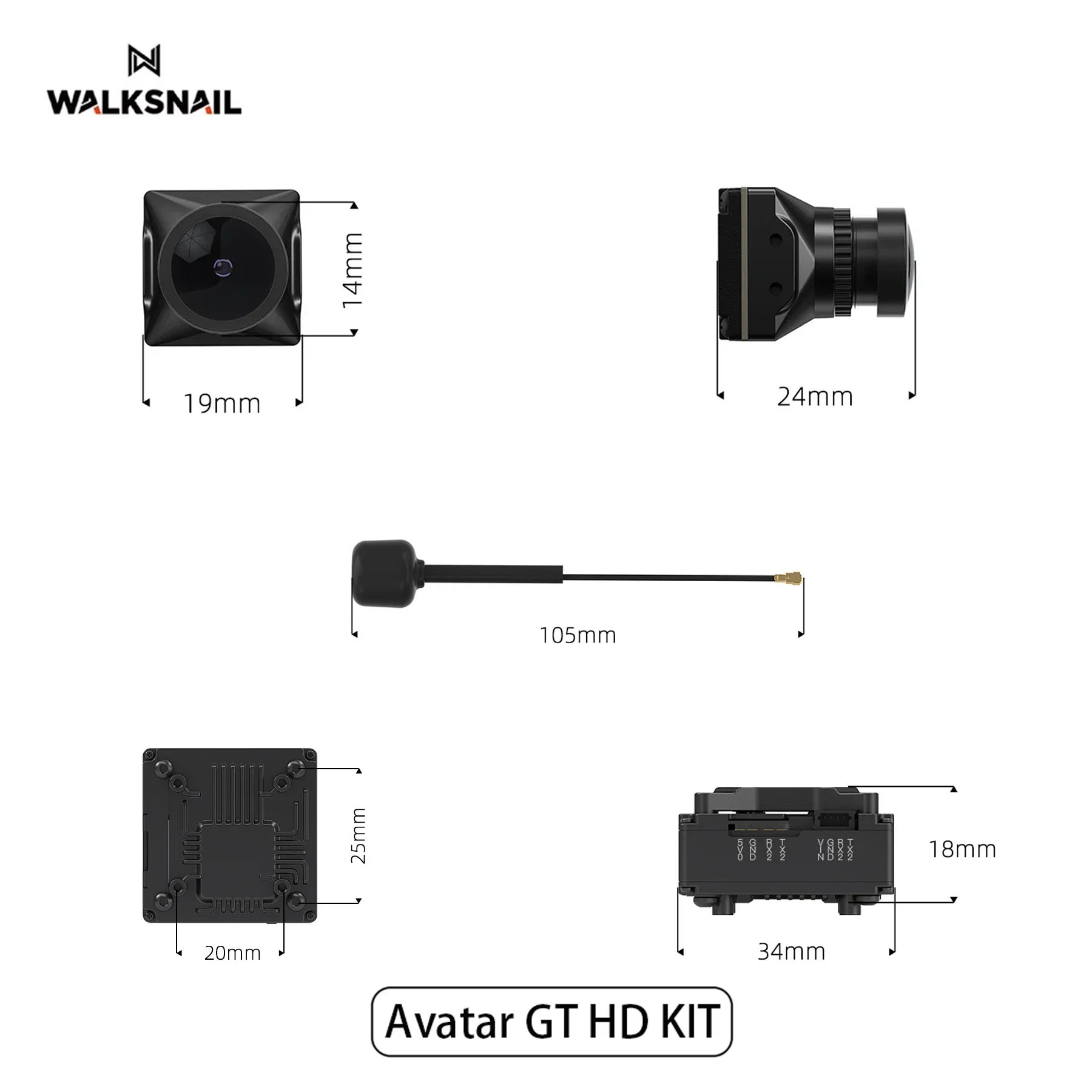 Walksnail Avatar GT HD KIT 2W  - Walksnail Avatar Gt Kit 2W Vtx avis et prix